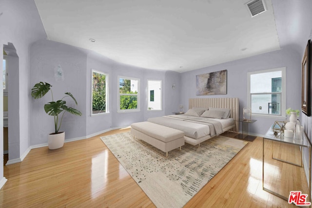 bedroom featuring light hardwood / wood-style flooring