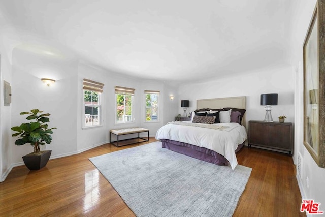 bedroom featuring dark wood-type flooring