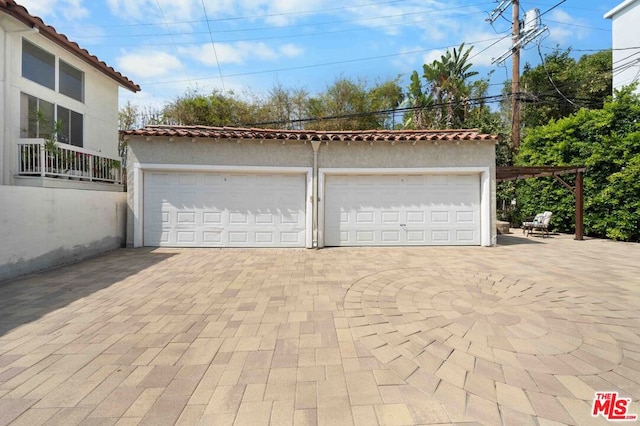 view of garage