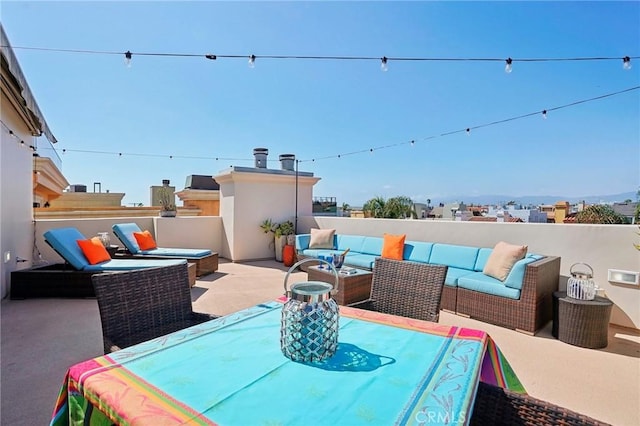 view of patio with an outdoor hangout area