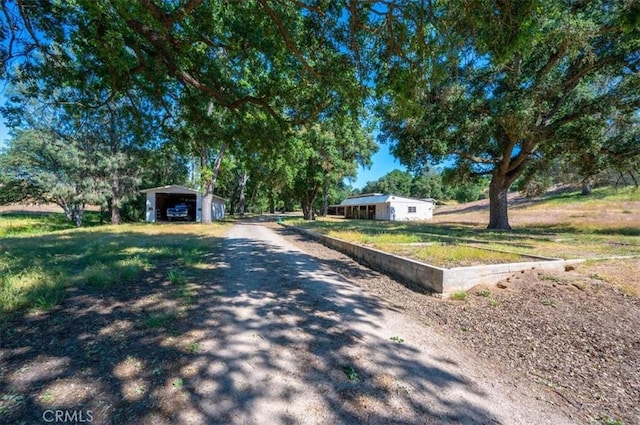 view of front facade featuring a carport