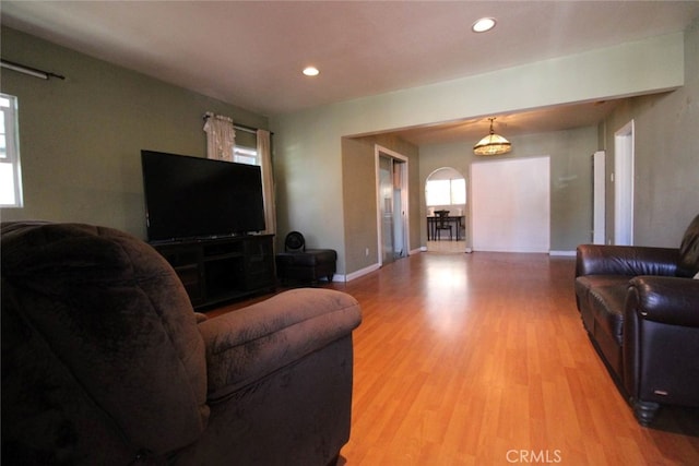 living room featuring wood-type flooring