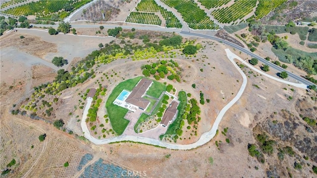 aerial view featuring a rural view