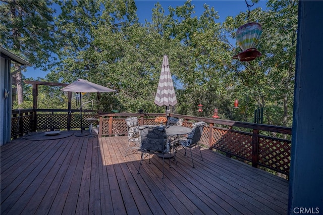 view of wooden deck