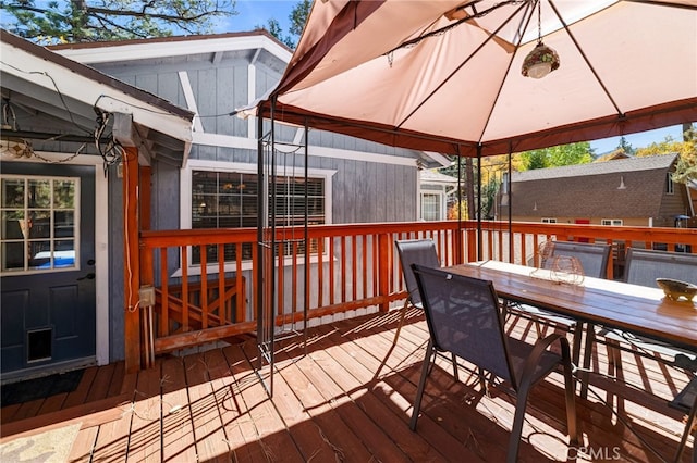 deck featuring a gazebo