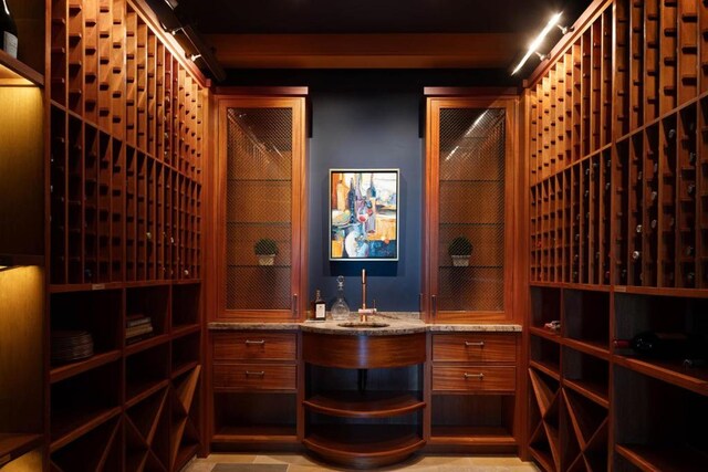 wine cellar featuring sink