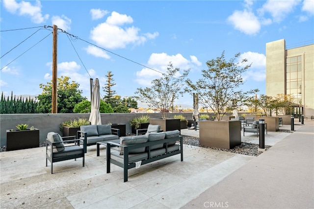 view of patio with an outdoor hangout area