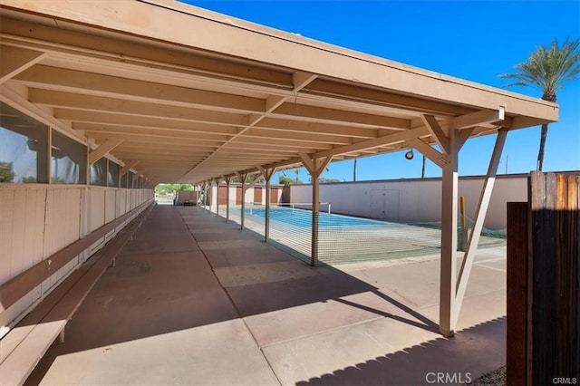 view of patio / terrace featuring a fenced in pool