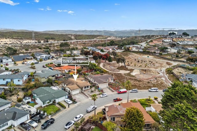 aerial view with a mountain view