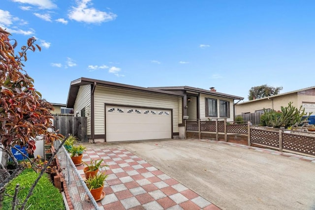 ranch-style home with a garage