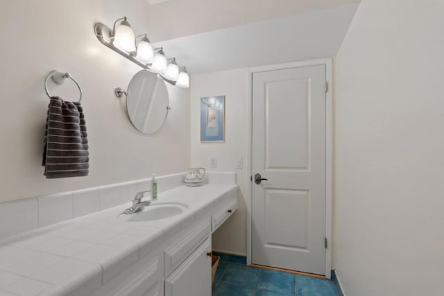 bathroom featuring vanity and tile patterned floors