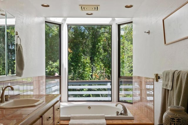 doorway featuring plenty of natural light and sink