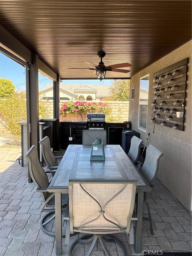 41097 Maiden Ct, Indio, CA 92203 - view of patio / terrace featuring a ceiling fan and outdoor dining area