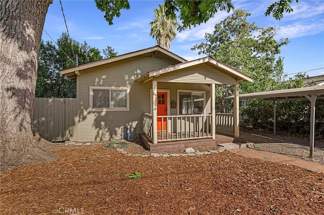 bungalow-style home featuring covered porch