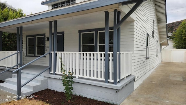 exterior space featuring a porch