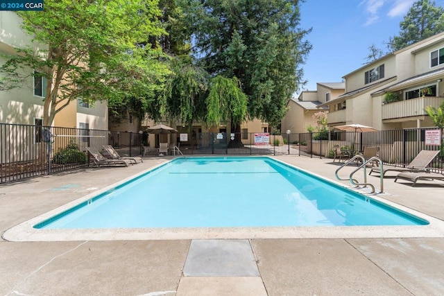 view of pool with a patio area