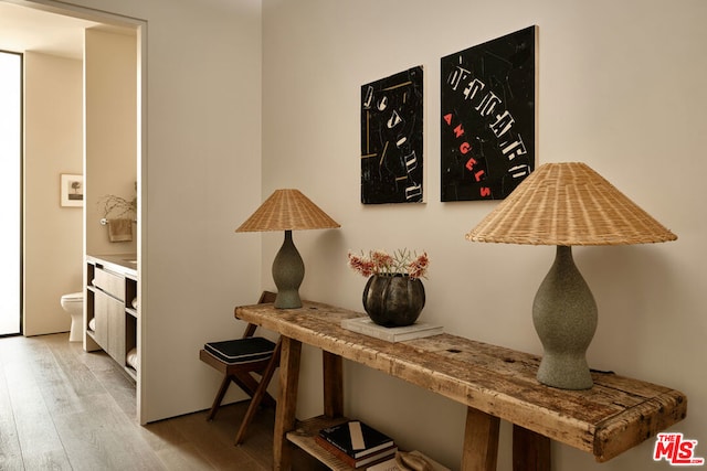 interior space featuring wood-type flooring