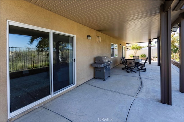 view of patio with area for grilling