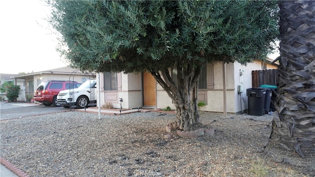 exterior space featuring a garage