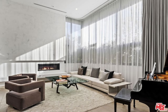 living room featuring light hardwood / wood-style flooring