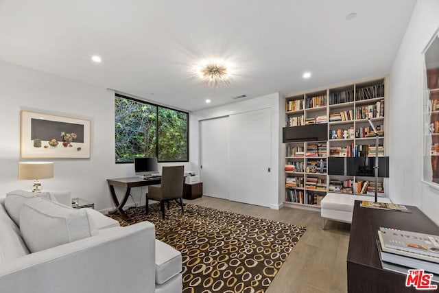 living room featuring light hardwood / wood-style flooring