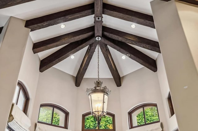 room details with an inviting chandelier