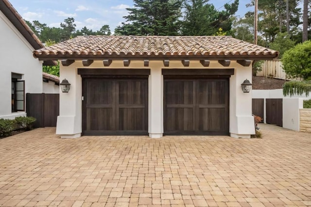 view of garage