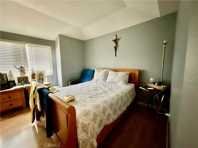 bedroom with hardwood / wood-style floors