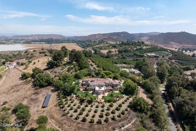 bird's eye view with a mountain view