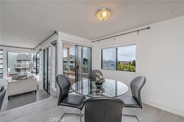 dining area featuring light hardwood / wood-style floors