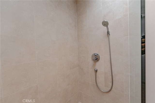 room details featuring a tile shower