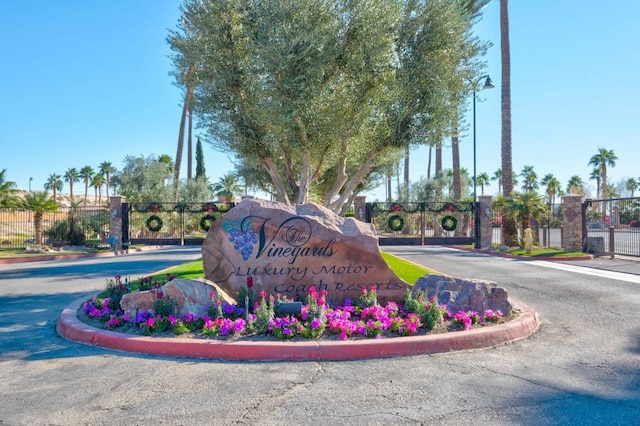 view of community sign