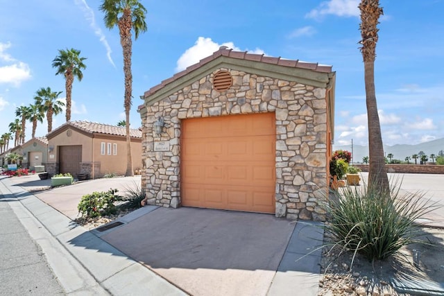 view of garage