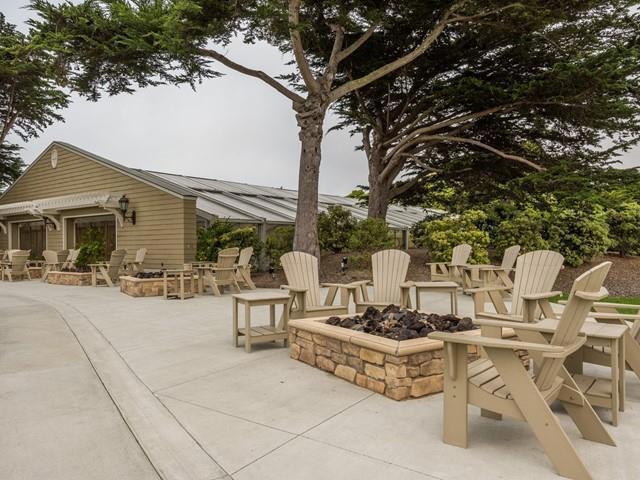 view of patio / terrace featuring a fire pit