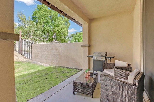 view of patio / terrace featuring area for grilling