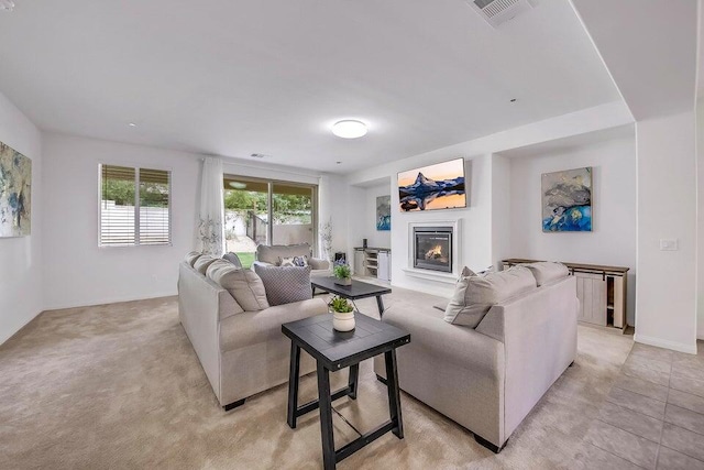 view of tiled living room