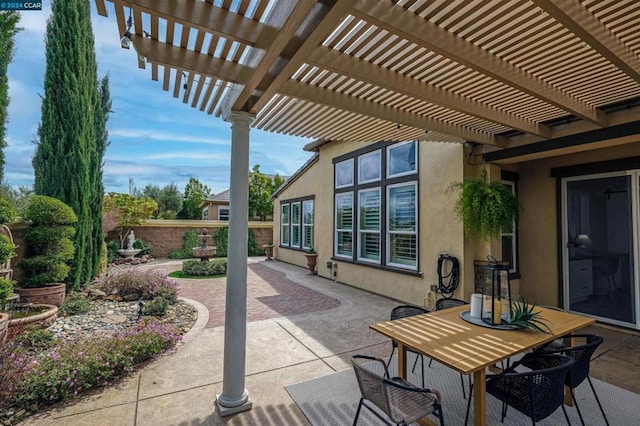 view of patio / terrace with a pergola