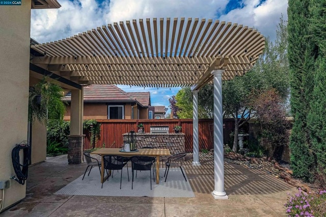 view of patio / terrace with a pergola