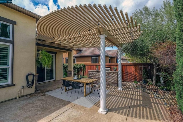 view of patio with a pergola