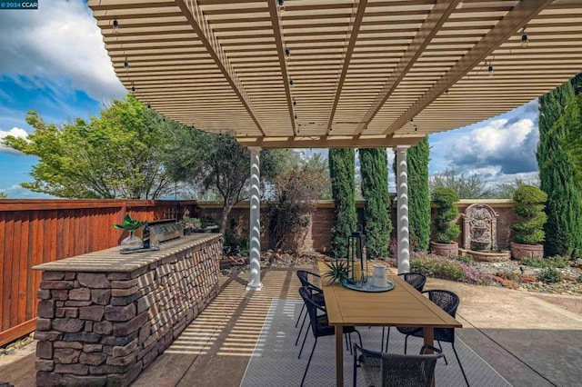 view of patio / terrace with a pergola