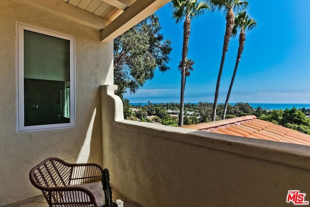 balcony with a water view