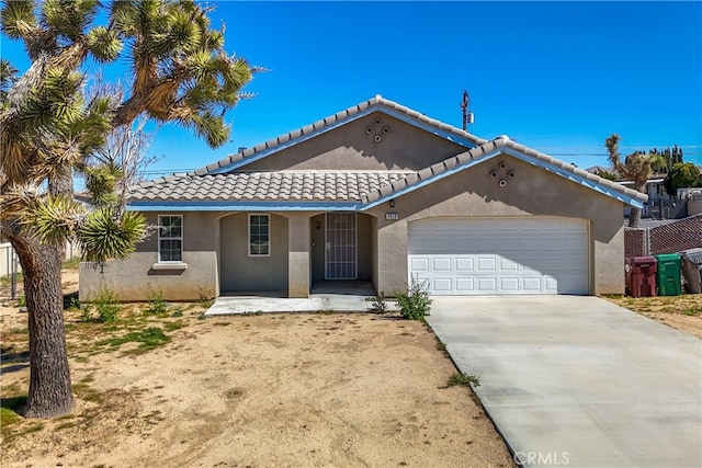 view of front of house with a garage