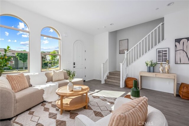 living room featuring hardwood / wood-style flooring