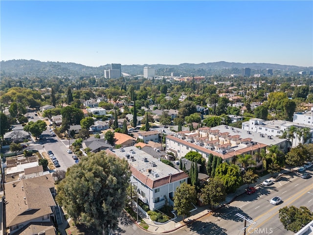 aerial view featuring a mountain view