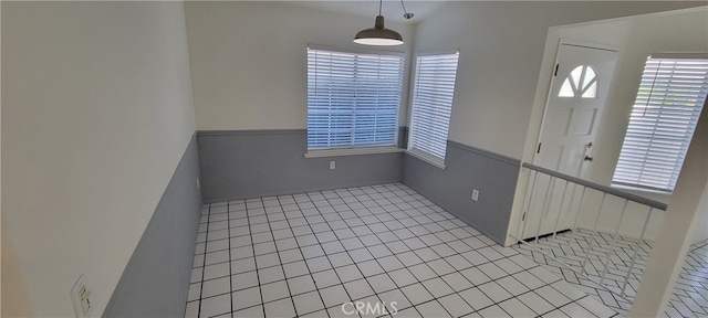 interior space with light tile patterned flooring