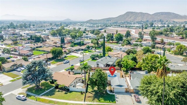 aerial view with a mountain view