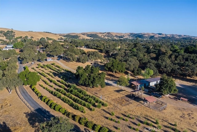 aerial view featuring a rural view