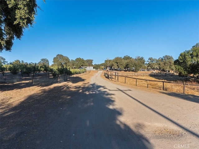 view of street featuring a rural view