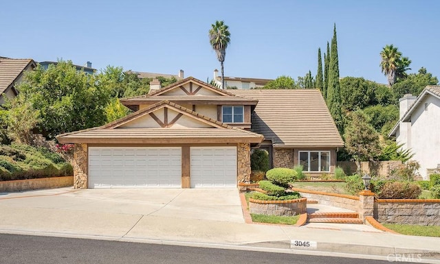 view of front of house with a garage