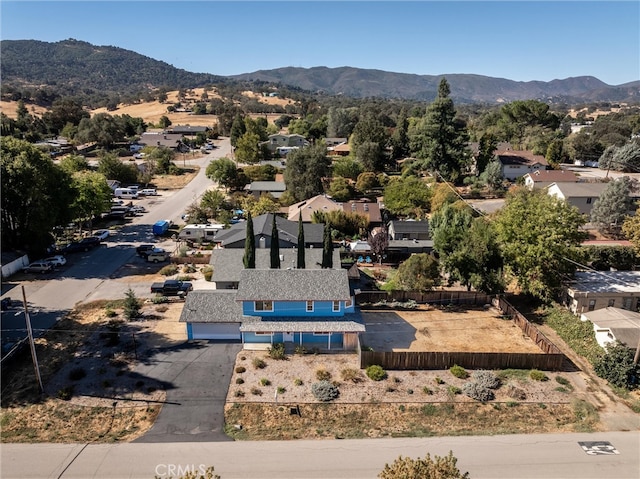 bird's eye view with a mountain view